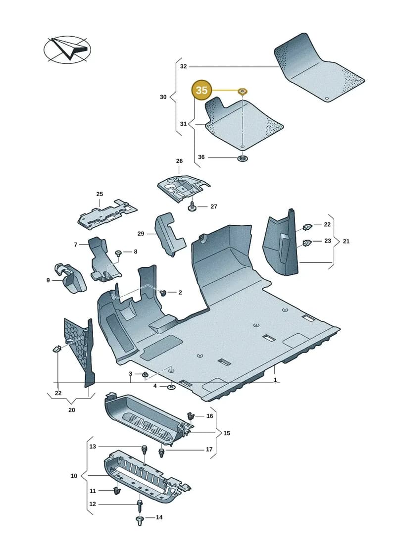 3C0864521PX7 — Volkswagen Multivan (2021-) diagram 7t0863000, position 35