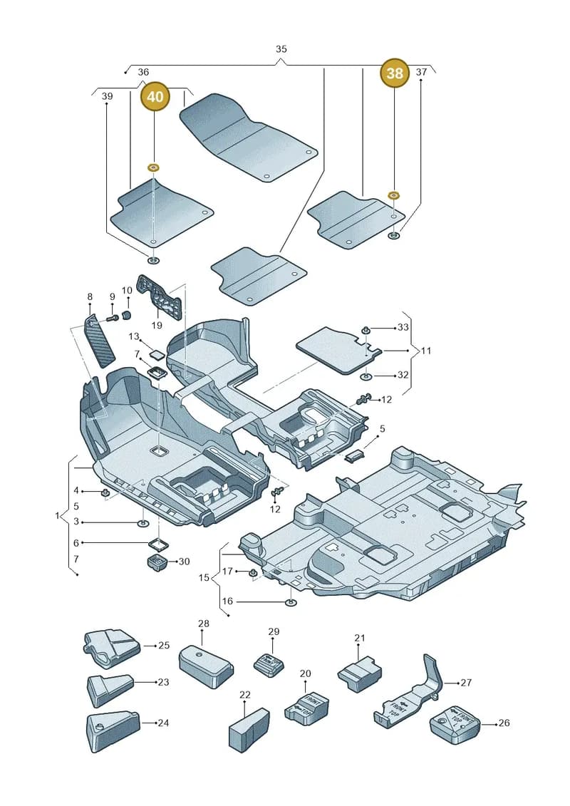 3C0864521SF3 — Audi RS Q8 Quattro (2019-) diagram 429863000, position 38+40