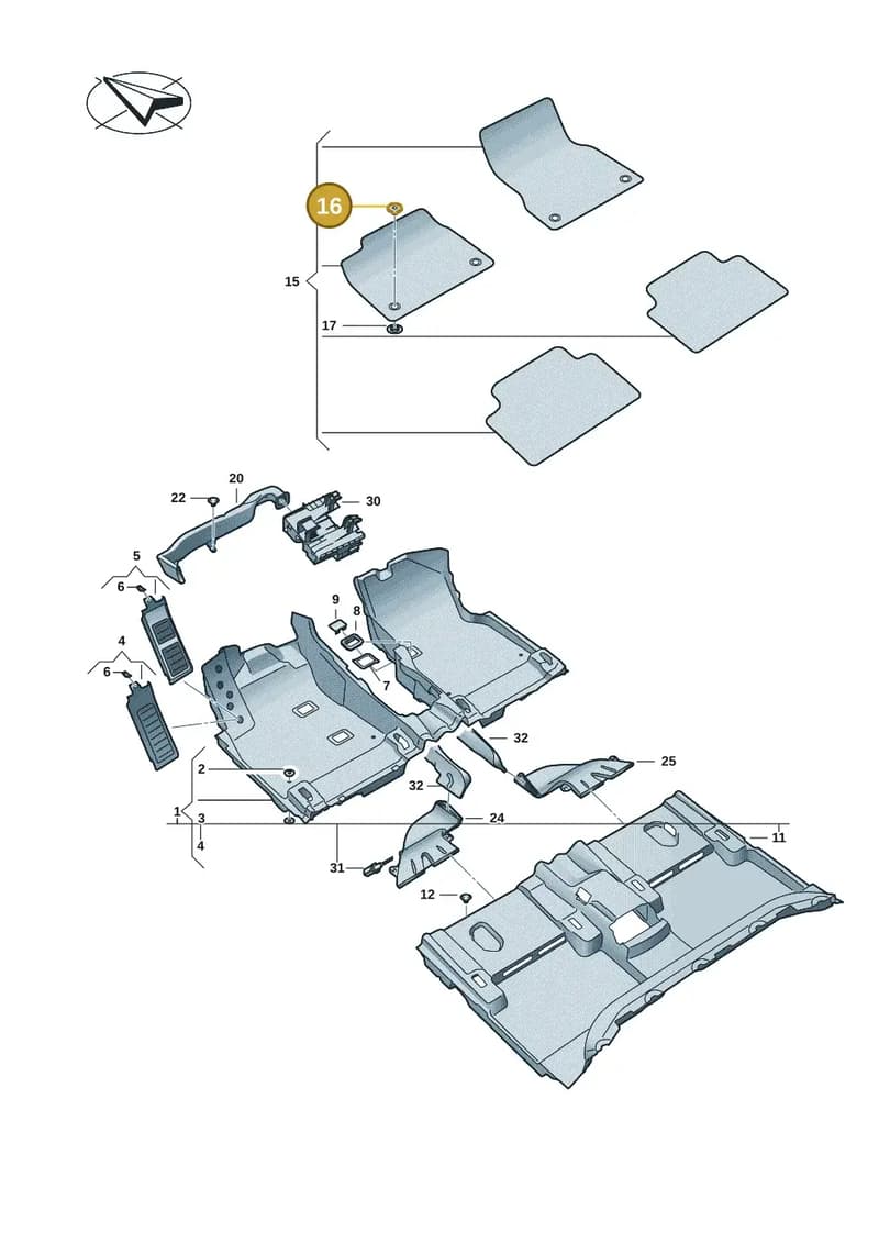 3C0864521SF3 — Audi Q6 e-tron (2023-) diagram f5s863000, position 16