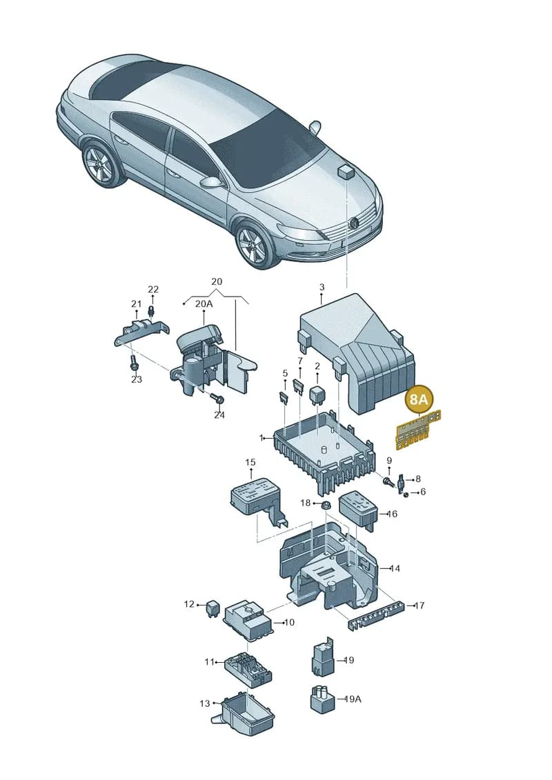 3C0937629D — Volkswagen Passat CC (2011-2016) diagram 737937200, position 8A