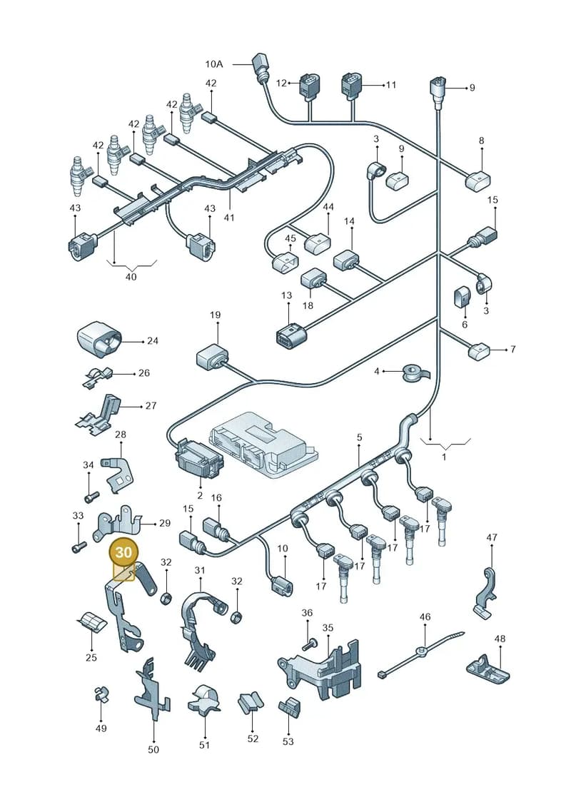 3C0971858A — Volkswagen Tiguan (2009-2019) diagram 688971120, position 30