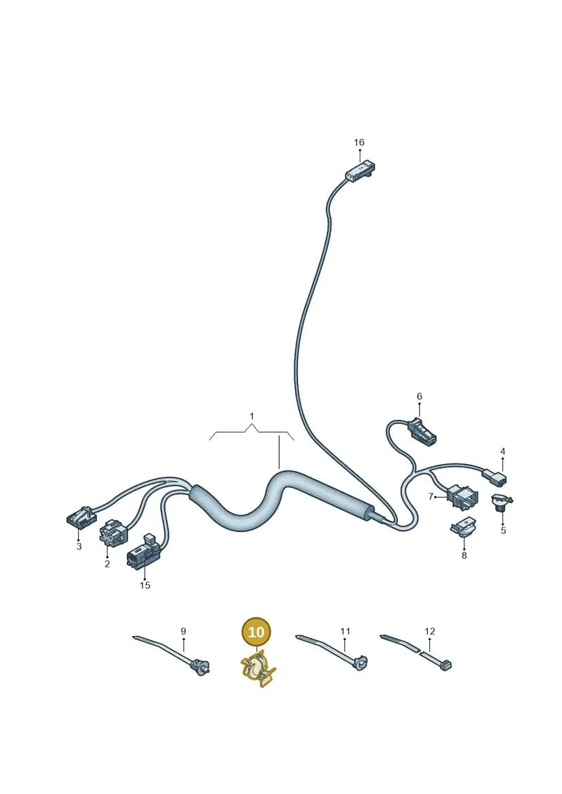 3C0971896B — Audi A1 Sportback (2018-2025) diagram 592882100, position 10