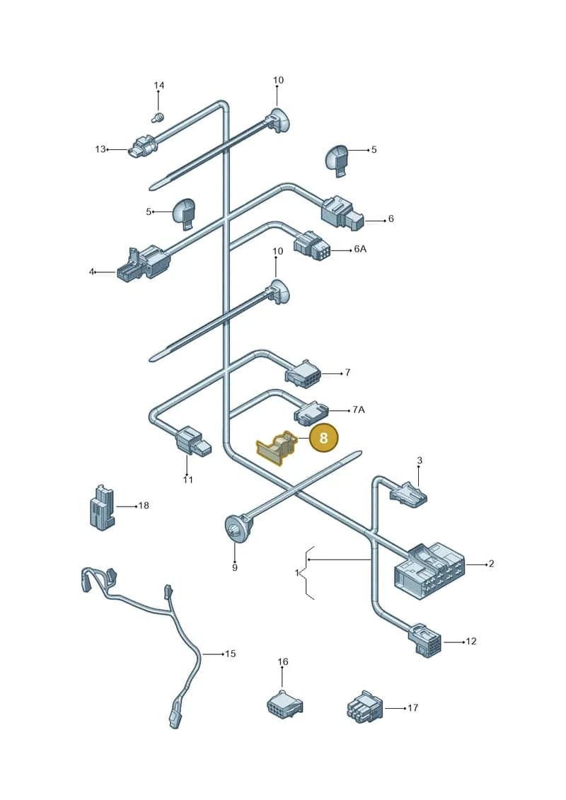 3C0971896B — Volkswagen Jetta (2014-2018) diagram 692972270, position 8
