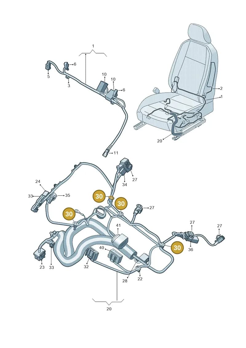3C0971896B — Volkswagen Golf (2016-2020) diagram 746972260, position 30