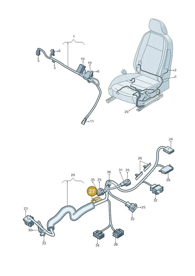 3C0971896B — Volkswagen Golf Sportsvan (2014-2020) diagram 780972260, position 27