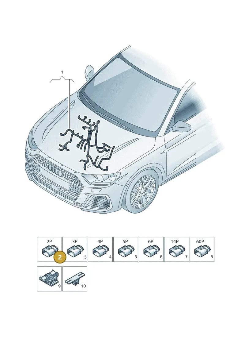 3C0971921 — Audi A1 Sportback (2018-2025) diagram 592971200, position 2