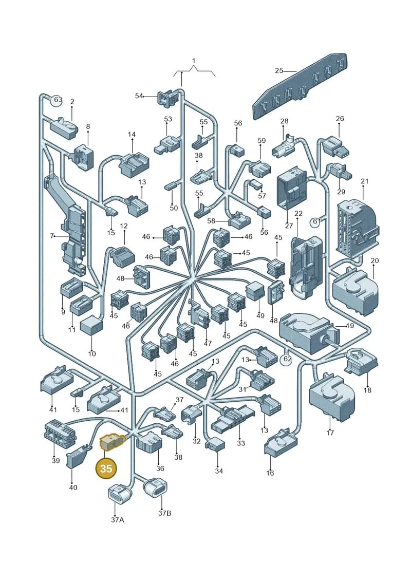 3C0972133 — Volkswagen Jetta (2013-2014) diagram 775971830, position 35