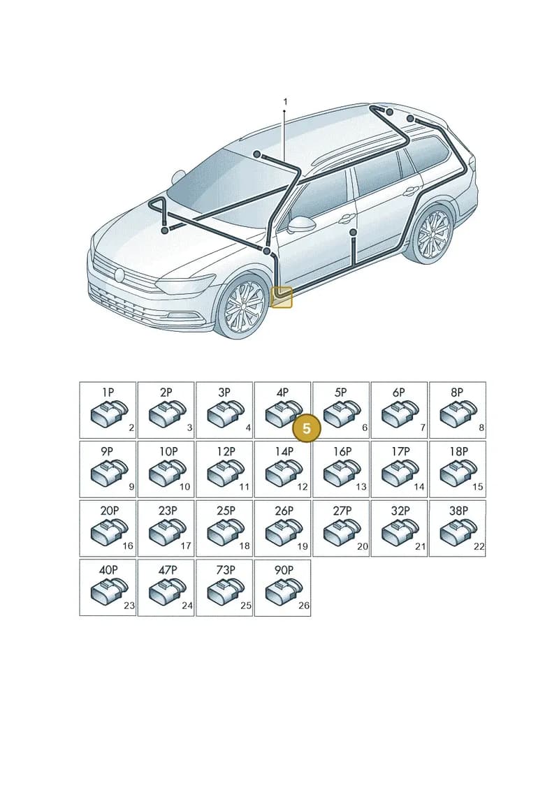 3C0972133 — Volkswagen Passat Saloon (2014-2024) diagram 793971900, position 5