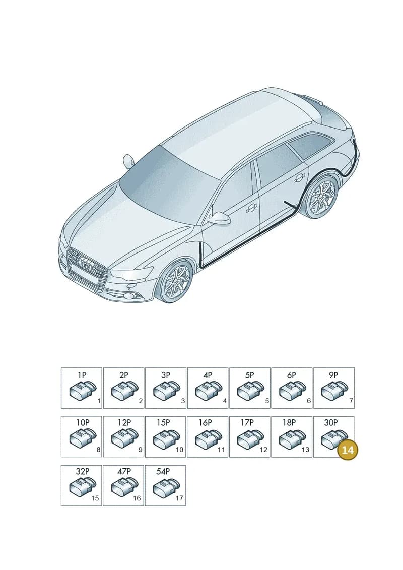 3C0973763A — Audi RS6 Avant (2013-2018) diagram 758971850, position 14