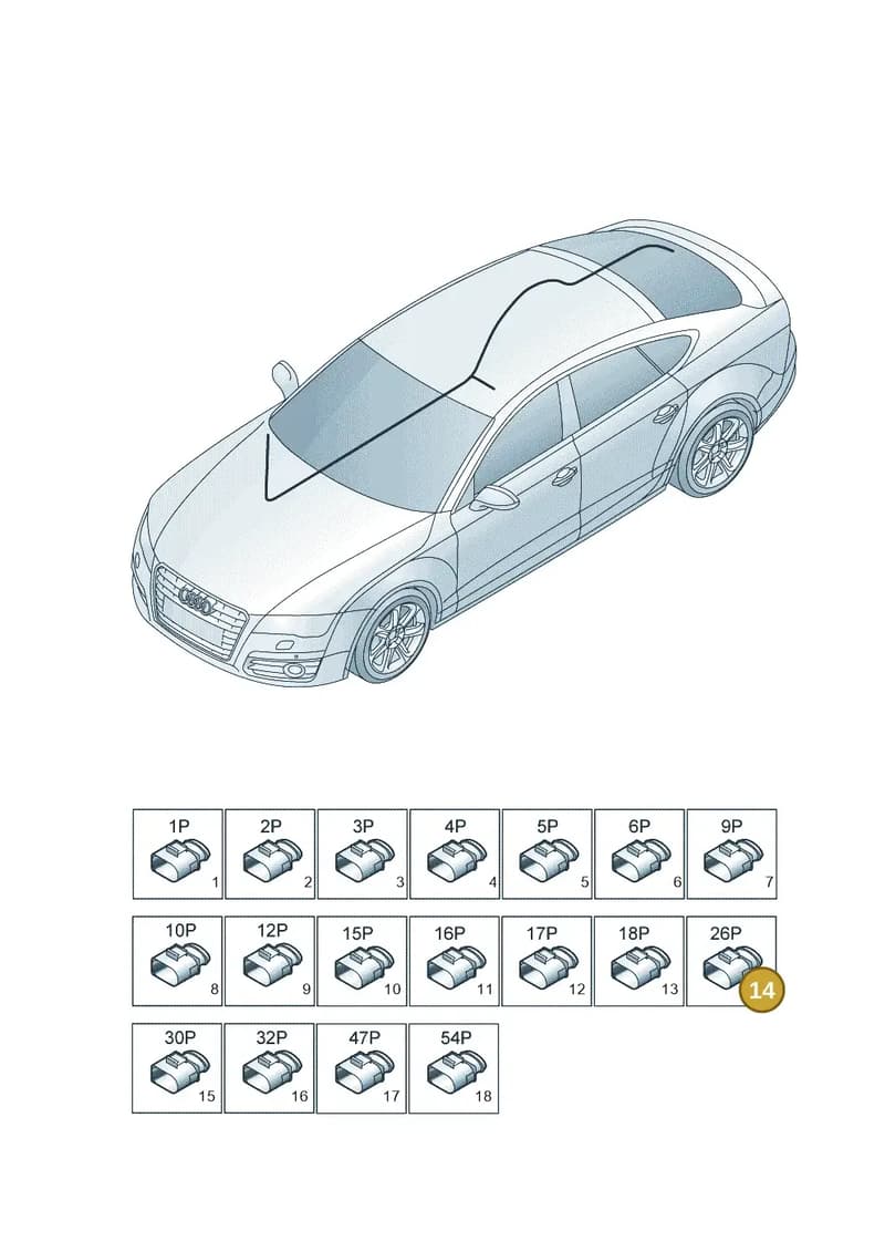 3C0973763A — Audi RS7 Sportback (2013-2018) diagram 765971850, position 14