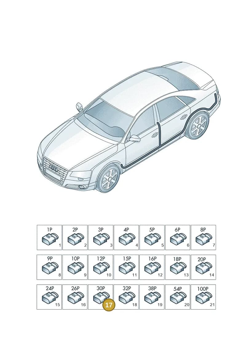 3C0973763A — Audi A8 (2013-2018) diagram 771971830, position 17