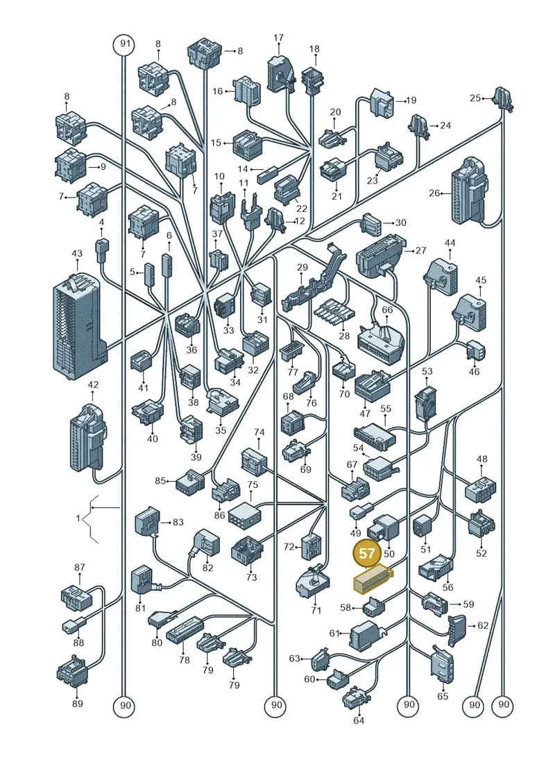 3C0973763B — Volkswagen Tiguan (2011-2018) diagram 634971810, position 57
