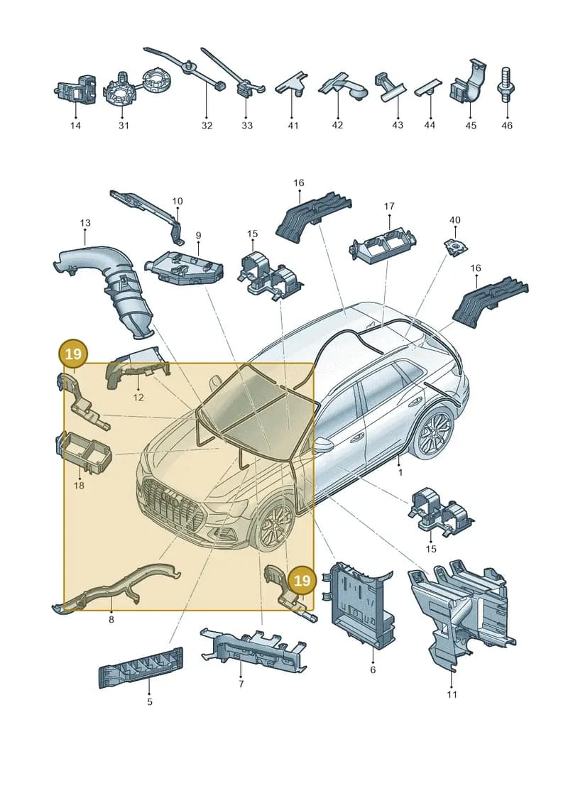 3C2971303 — Audi Q4 Sportback (2021-2025) diagram 89a971800, position 19