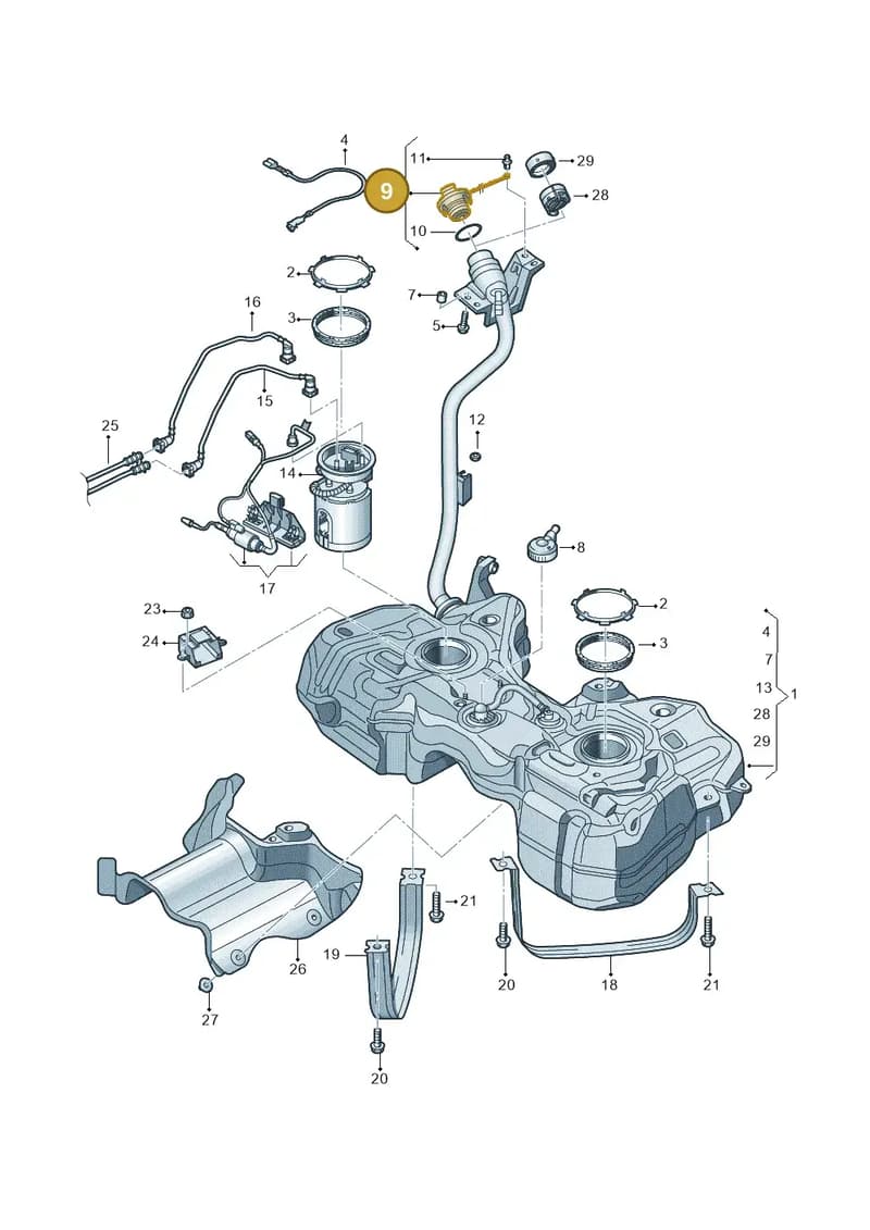 3C8201550D — Audi Q3 (2014-2019) diagram 855201000, position 9