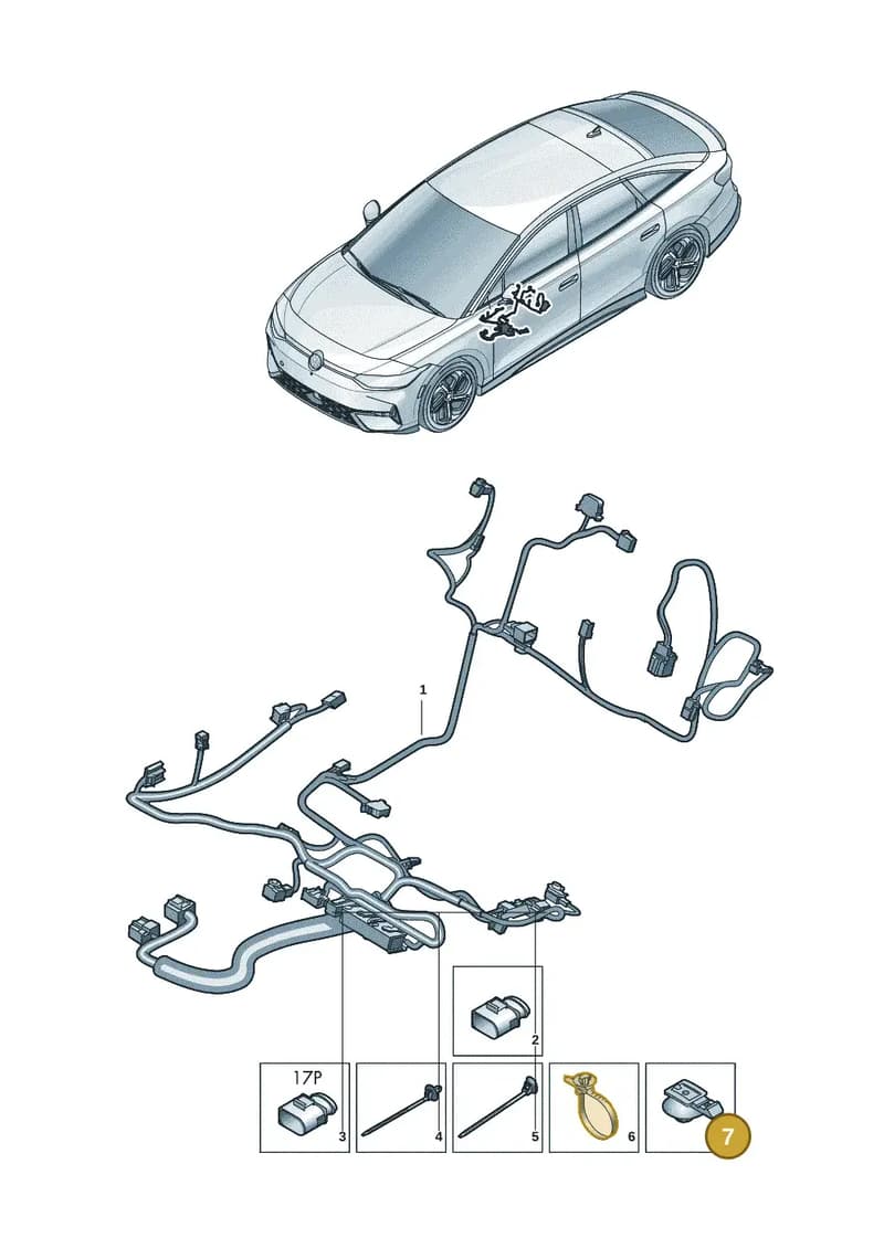 3C8971830 — Volkswagen ID.7 (2023-2025) diagram 14b972250, position 7