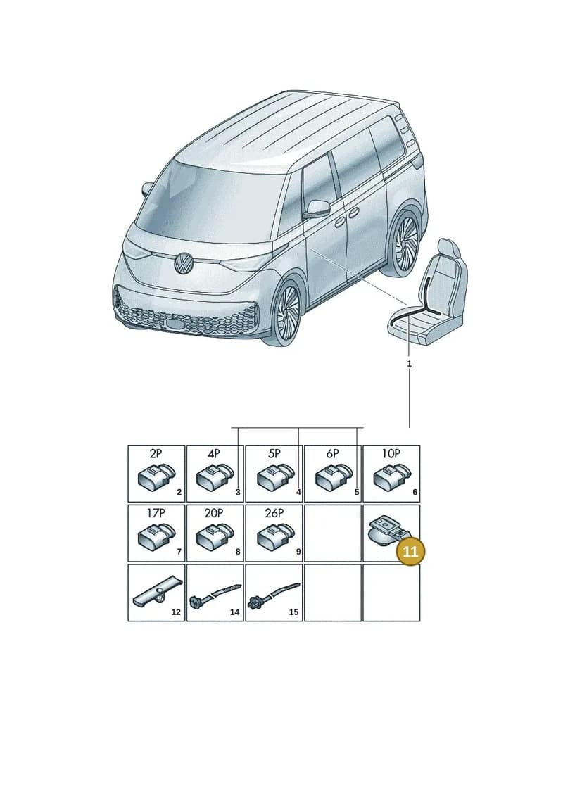 3C8971830 — Volkswagen ID. Buzz (2022-2025) diagram 15a972250, position 11