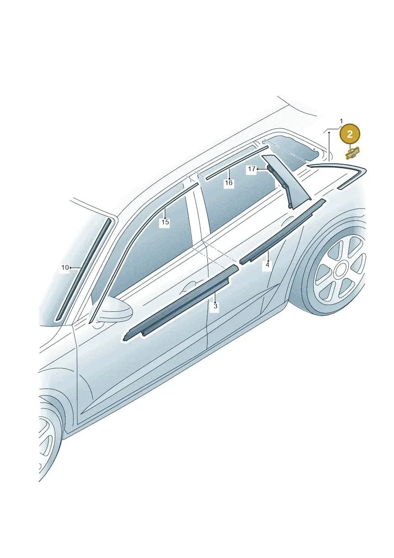 3C9853910 — Audi A3 Sportback (2016-2020) diagram 745000020, position 2