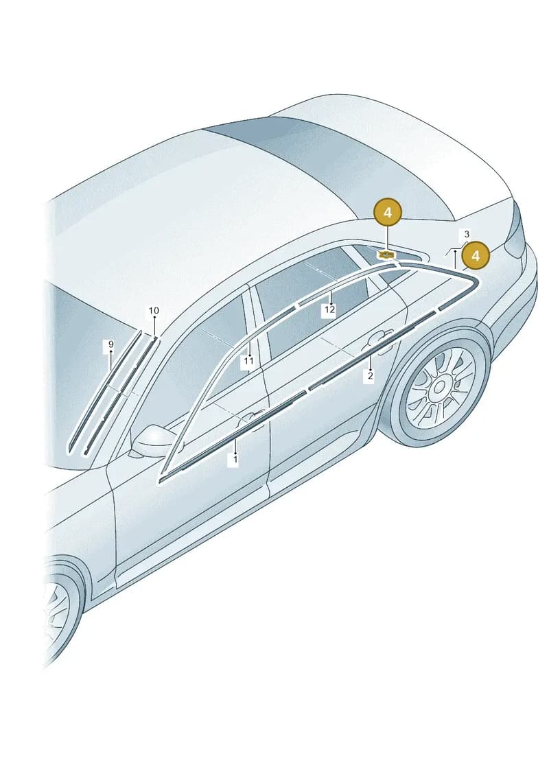 3C9853910 — Audi A4 (2015-2025) diagram 849853100, position 4