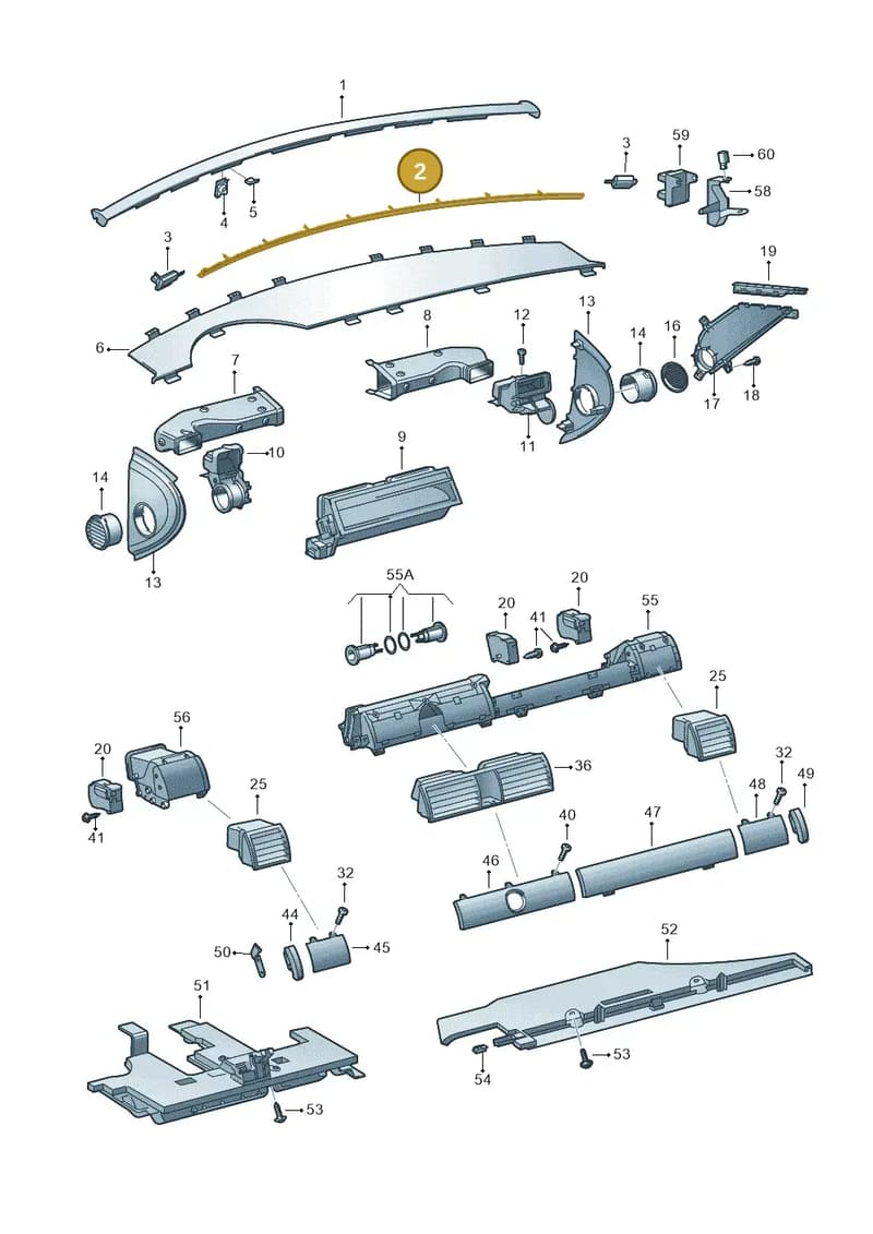 3D0819955A8X3 — Volkswagen PHAETON                08> (2007-) diagram 258819300, position 2