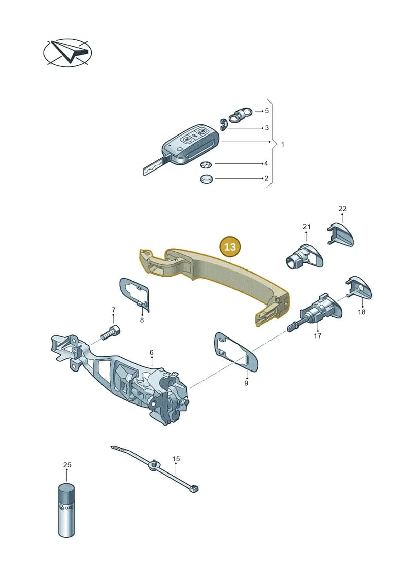 3D0837206DGRU — Volkswagen Phaeton 4motion (2010-2016) diagram 710837100, position 13