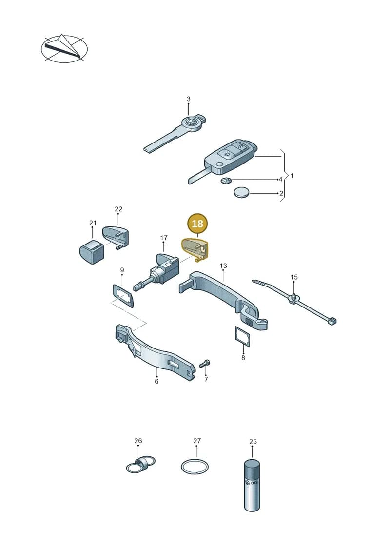 3D0837875BGRU — Volkswagen Phaeton 4motion (2008-2010) diagram 258837100, position 18