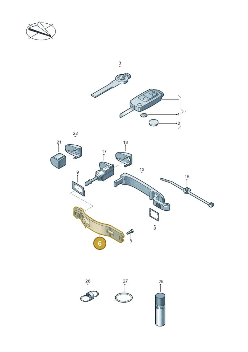 3D0837885M — Volkswagen Phaeton 4motion (2008-2010) diagram 258837100, position 6