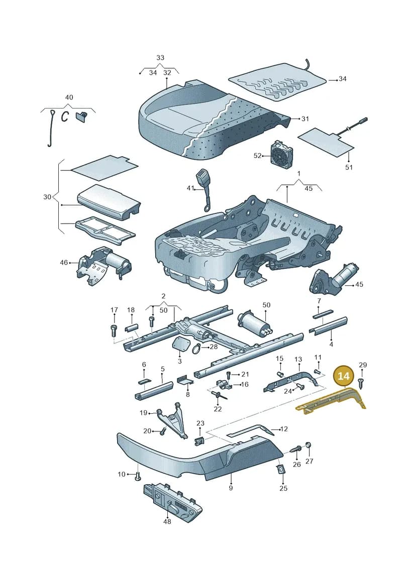 3D0881793D71N — Volkswagen Phaeton 4motion (2010-2016) diagram 258881000, position 14