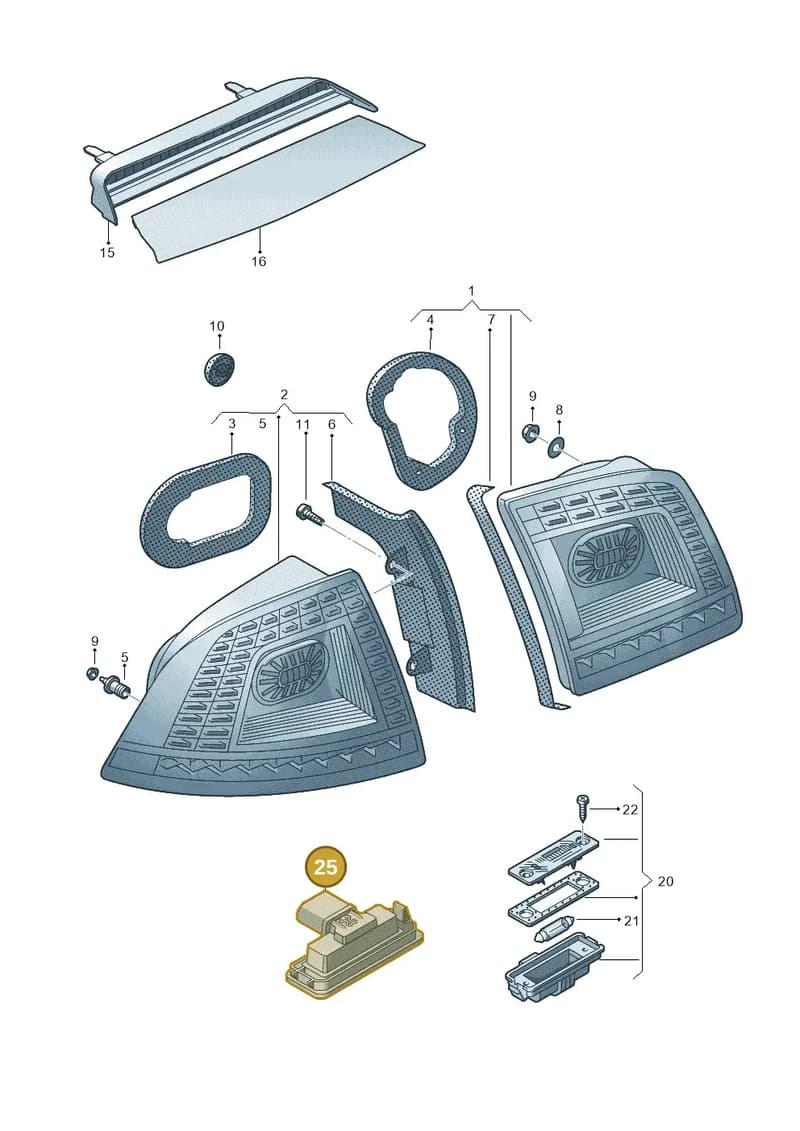 3D0943021B — Volkswagen Phaeton 4motion (2010-2016) diagram 710945000, position 25