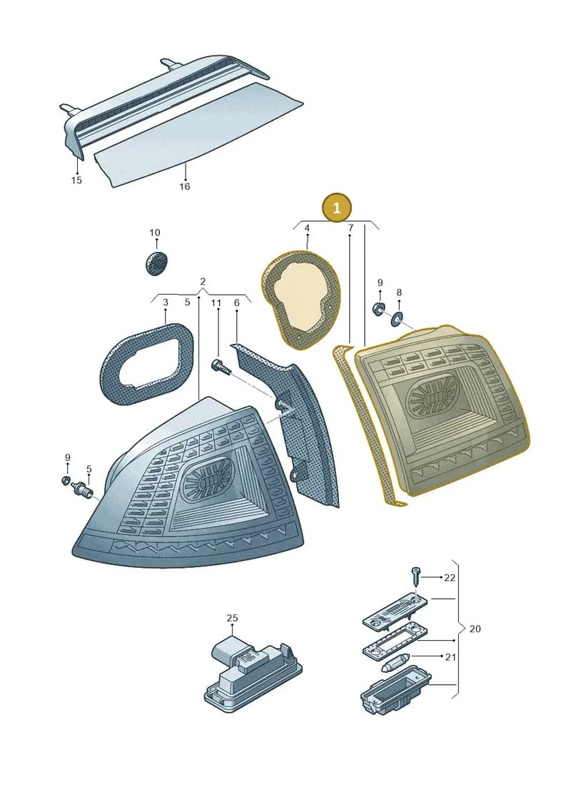 3D0945094F — Volkswagen Phaeton 4motion (2010-2016) diagram 710945000, position 1