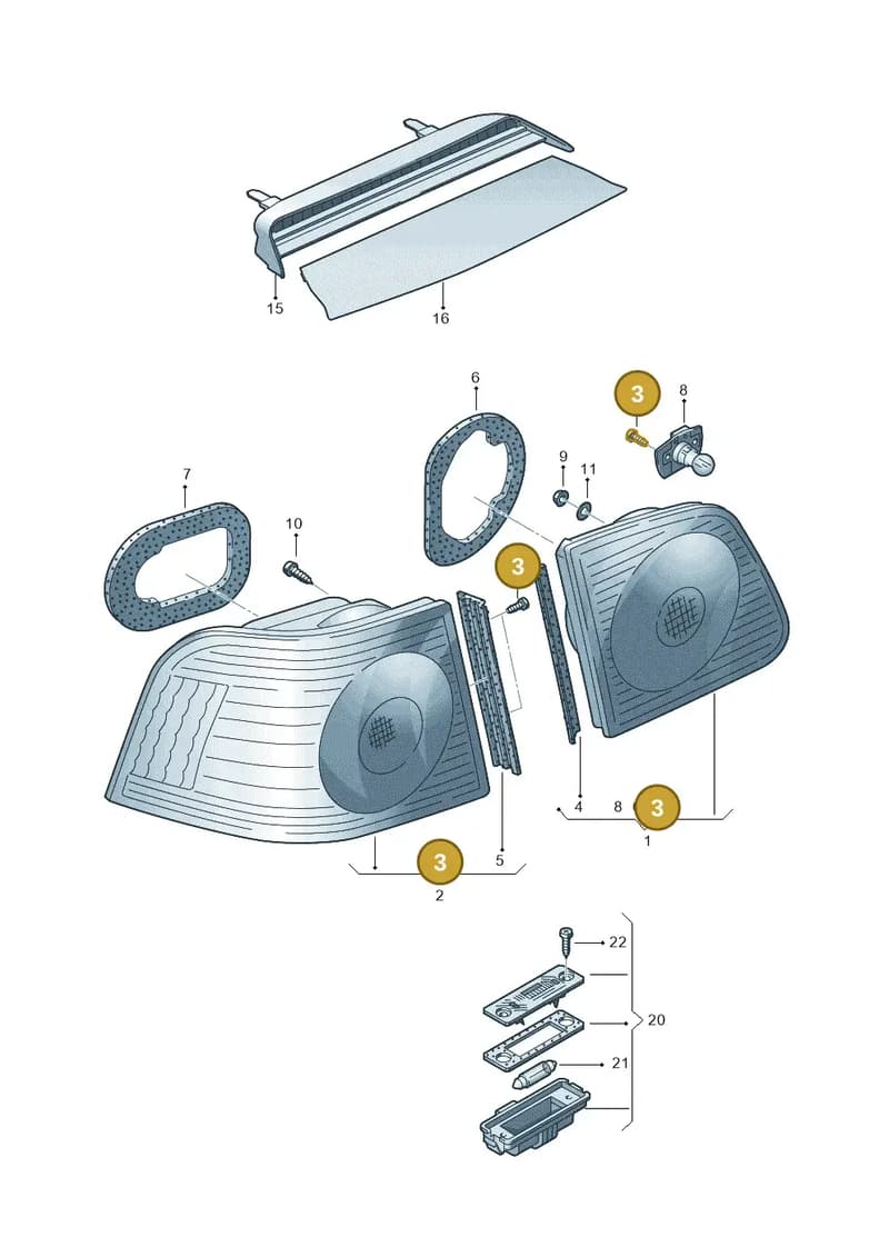 3D0945185 — Volkswagen Phaeton 4motion (2008-2010) diagram 258945000, position 3