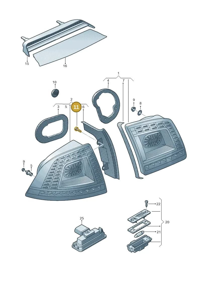 3D0945185 — Volkswagen Phaeton 4motion (2010-2016) diagram 710945000, position 11
