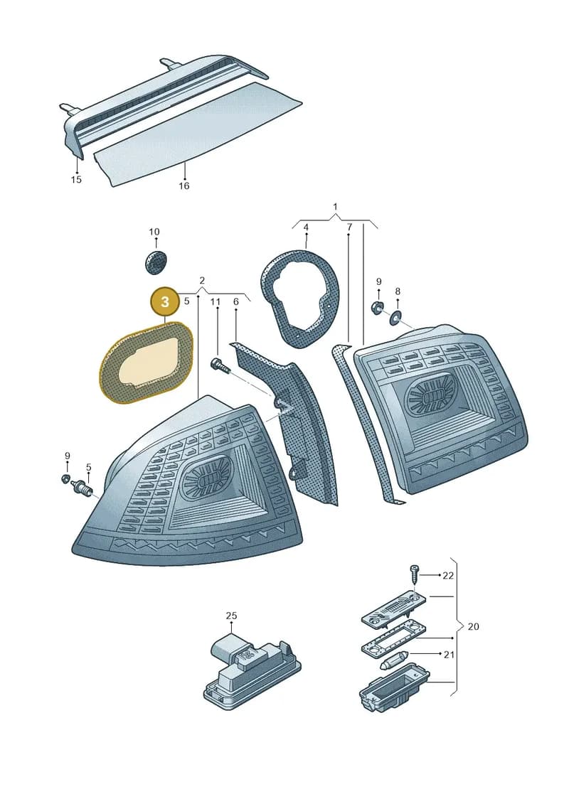 3D0945191D — Volkswagen Phaeton 4motion (2010-2016) diagram 710945000, position 3