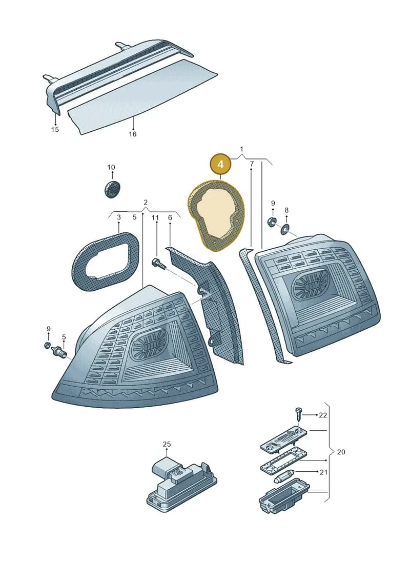 3D0945192B — Volkswagen Phaeton 4motion (2010-2016) diagram 710945000, position 4