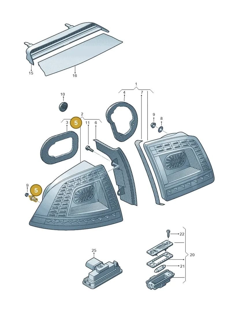 3D0945229B — Volkswagen Phaeton 4motion (2010-2016) diagram 710945000, position 5