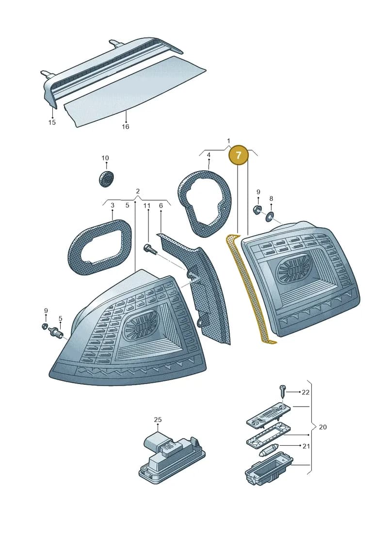 3D0945311A — Volkswagen Phaeton 4motion (2010-2016) diagram 710945000, position 7