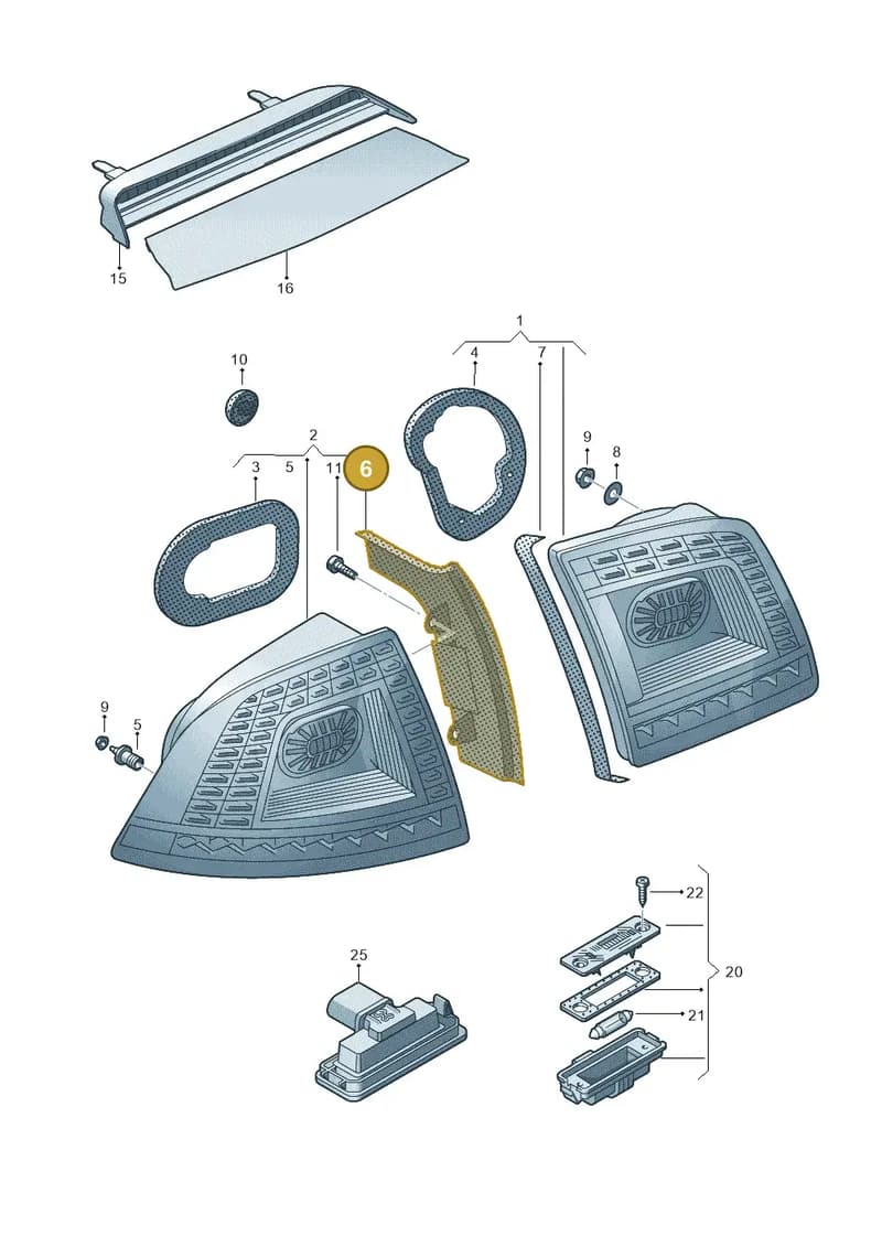 3D0945312 — Volkswagen Phaeton 4motion (2010-2016) diagram 710945000, position 6