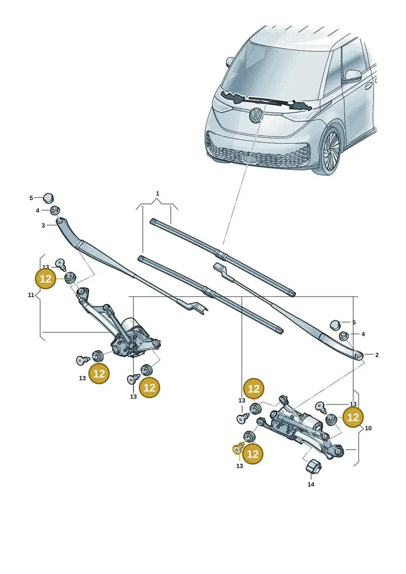 3D0998754 — Volkswagen ID. Buzz (2022-2025) diagram 15a955000, position 12