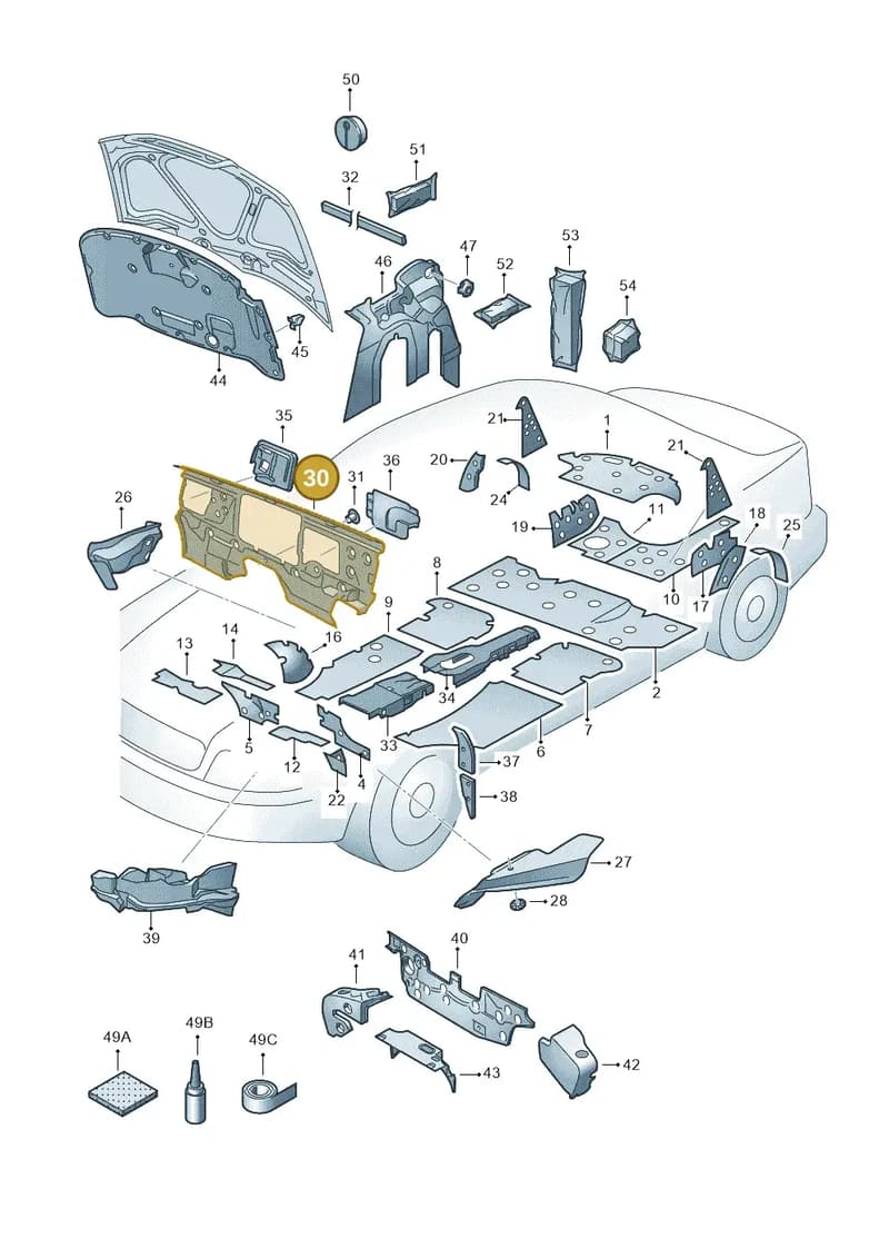 3D1863925AA — Volkswagen Phaeton 4motion (2010-2016) diagram 258863200, position 30