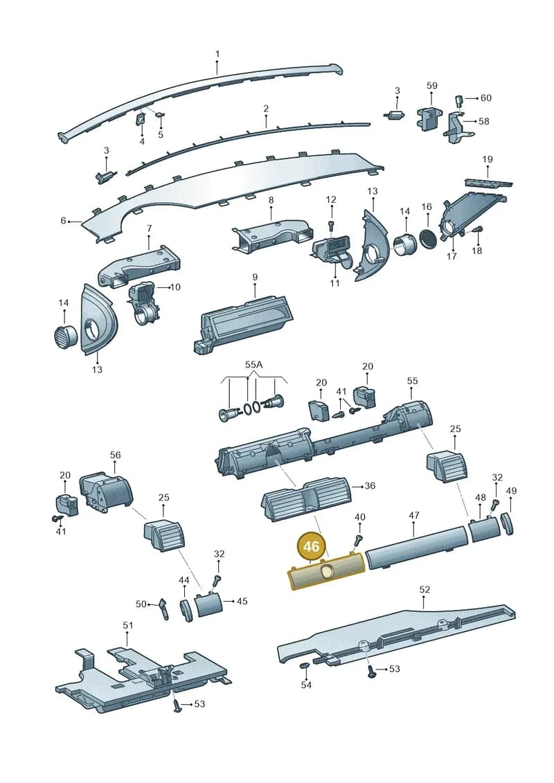 3D2819744C8X3 — Volkswagen PHAETON                08> (2007-) diagram 258819300, position 46