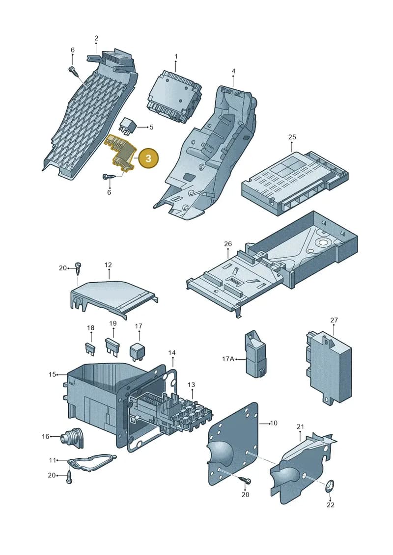 3D2937499A — Volkswagen Phaeton 4motion (2010-2016) diagram 258937000, position 3