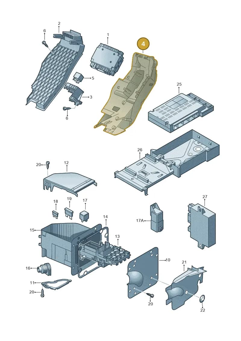 3D2937619D — Volkswagen Phaeton 4motion (2010-2016) diagram 258937000, position 4