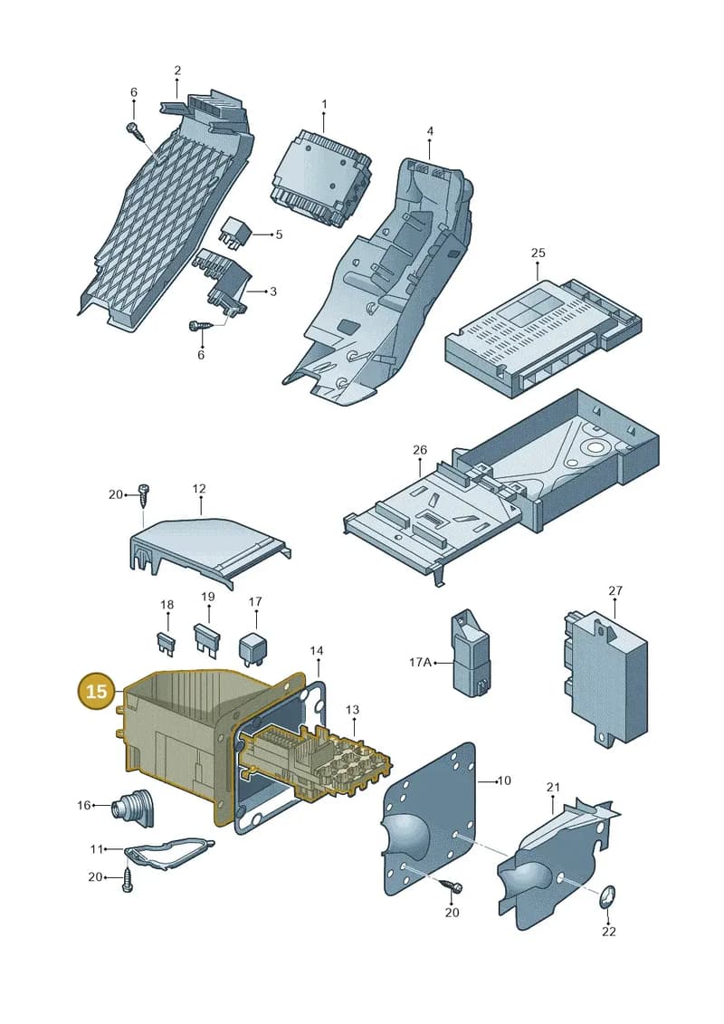 3D2937619 — Volkswagen Phaeton 4motion (2010-2016) diagram 258937000, position 15