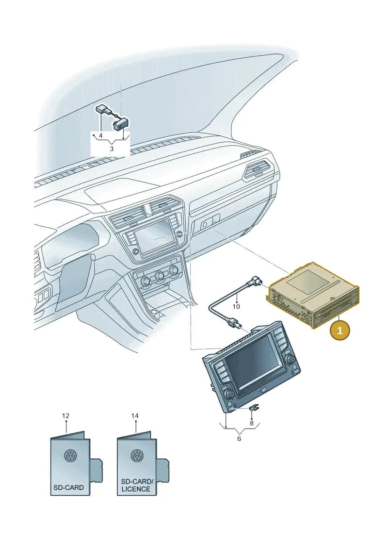 3G0035045D — Volkswagen Tiguan (2016-2024) diagram 884035030, position 1