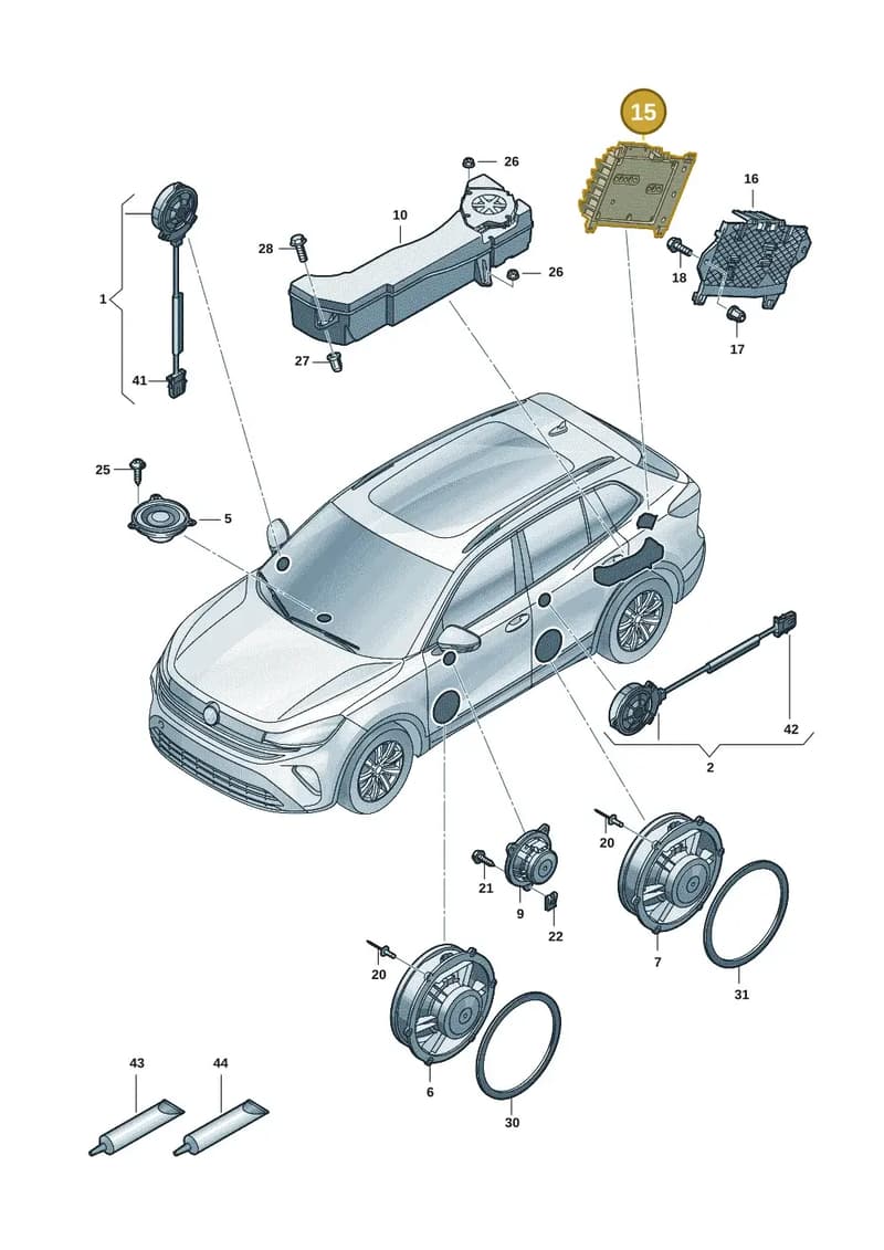 3G0035466J — Volkswagen Tiguan (2023-2025) diagram 57x035350, position 15