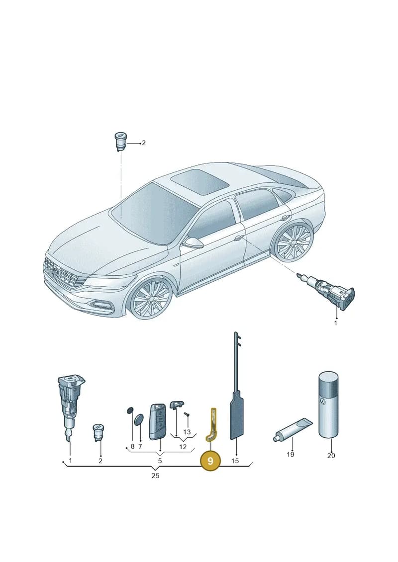 3G0937048AIF — Volkswagen Passat (2018-2022) diagram 589837100, position 9