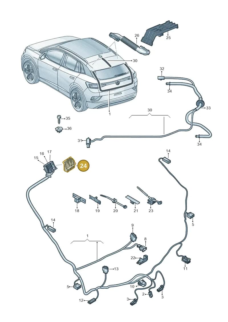 3G0937545B — Volkswagen ID.4 (2020-2025) diagram 11a972080, position 24