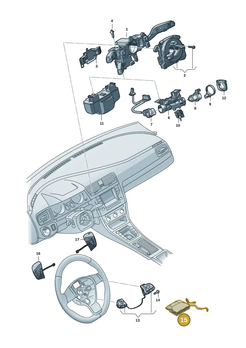 3G0959542B — Volkswagen Taigo (2021-2025) diagram 2f0953500, position 15