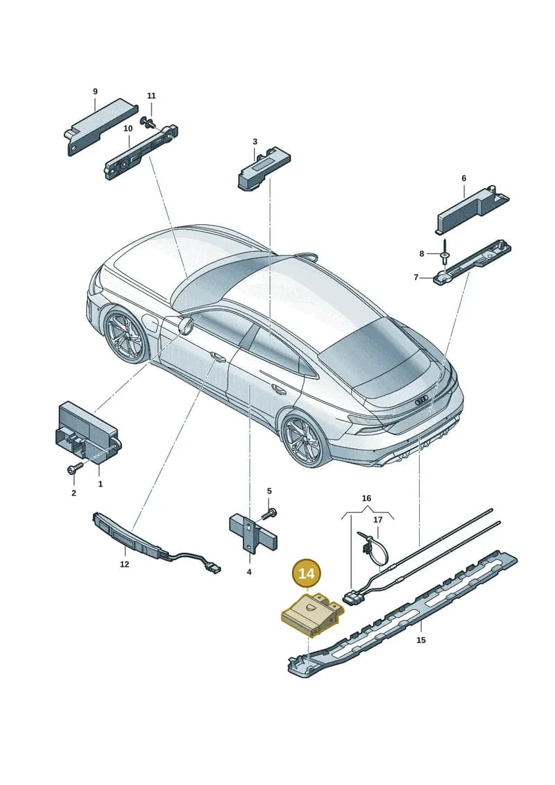 3G0962243C — Audi RS e-tron GT (2020-2025) diagram 4j1909000, position 14
