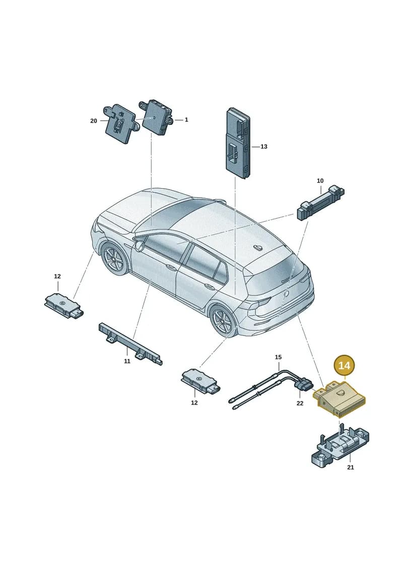 3G0962243C — SEAT Leon (2019-) diagram 5h0909000, position 14