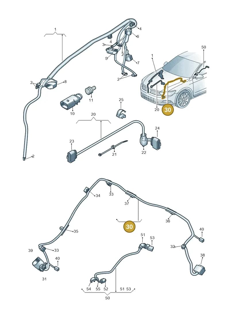 3G0971206B — Volkswagen Passat saloon (2014-2024) diagram 793971880, position 30